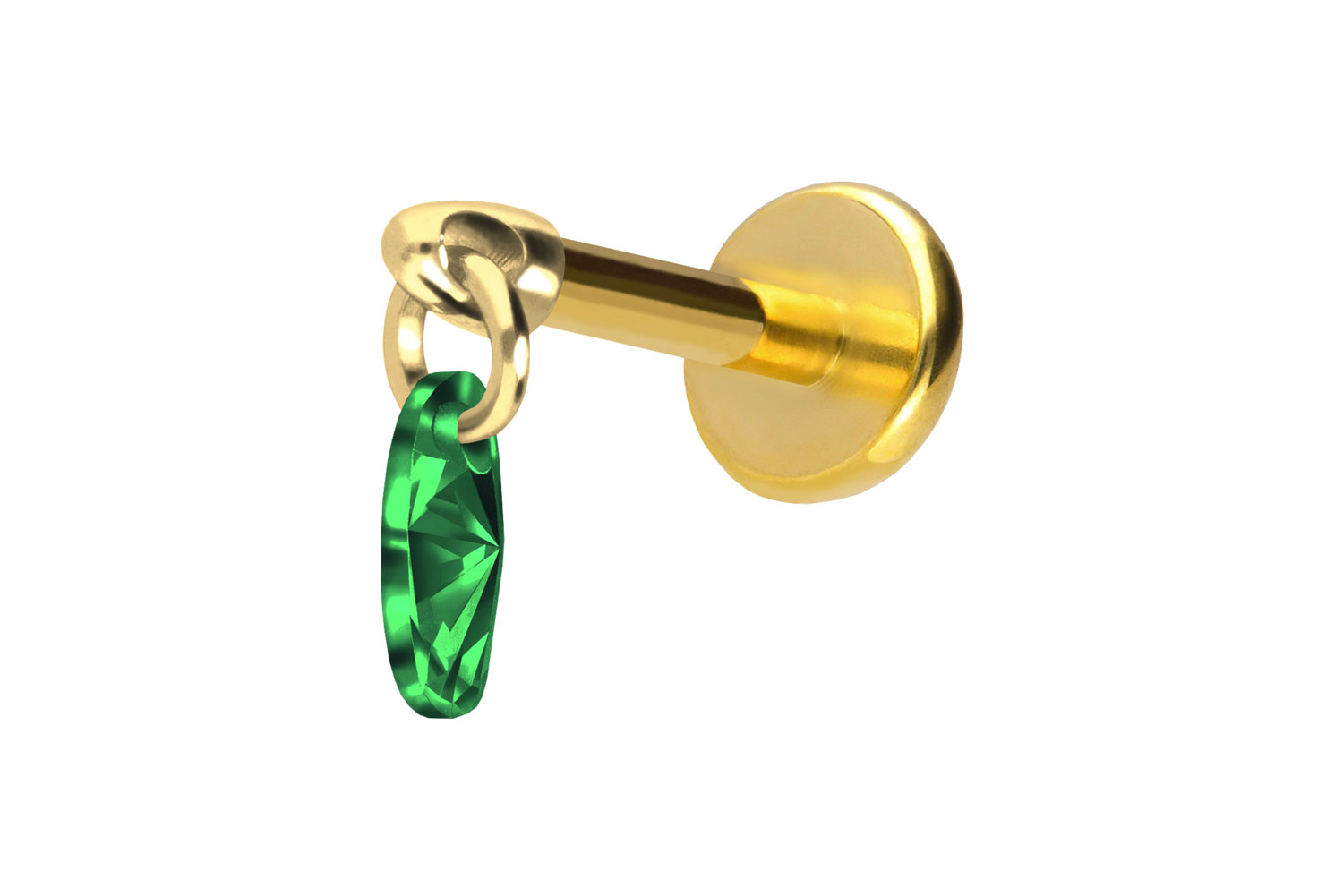 Titan Labret Piercing mit Push Fit KRISTALLOVAL